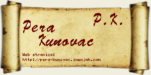 Pera Kunovac vizit kartica